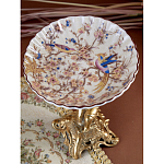 Чаша с цветочным орнаментом на ножке в виде бронзового ангела Eden Garden варинант исполнения - 7 | Loft Concept в Сочи