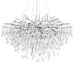 Люстра подвесная с прозрачными стеклянными подвесками в форме капель Диаметр 100 см Droplet Chandelier варинант исполнения - 18 | Loft Concept в Сочи