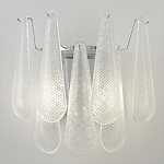 Бра с подвесками из рифленного стекла в форме капель на основании цвета хром Textured Glass варинант исполнения - 5 | Loft Concept в Сочи