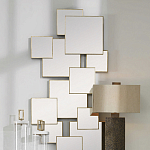 Золотое зеркальное панно из зеркальных квадратов Overlapping варинант исполнения - 3 | Loft Concept в Сочи