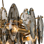 Люстра подвесная с овальными подвесками из стекла дымчатого цвета Harlow Crystal Round варинант исполнения - 2 | Loft Concept в Сочи