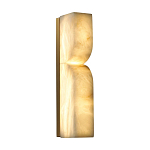 Бра с изогнутым плафоном из белого алебастра на прямоугольном основании Cryptocrystalline Stone варинант исполнения - 3 | Loft Concept в Сочи