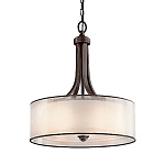 Люстра подвесная с двойным круглым плафоном из органзы и матового стекла Kichler варинант исполнения - 5 | Loft Concept в Сочи