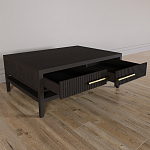 Кофейный стол Primo с двумя ящиками Темный орех варинант исполнения - 7 | Loft Concept в Сочи