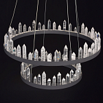 Люстра с двумя кольцами черного цвета с хрустальными элементами QUARTZ CRYSTAL варинант исполнения - 4 | Loft Concept в Сочи