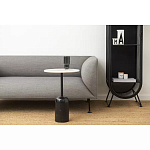 Кофейный столик с белой мраморной столешницей на черном основании Tall Coffee Black and White Table варинант исполнения - 1 | Loft Concept в Сочи