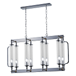 Люстра прямоугольная с 8-ю стеклянными плафонами цилиндрической формы Jeanette варинант исполнения - 3 | Loft Concept в Сочи