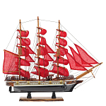 Декоративная модель деревянного парусника с красными парусами в подарочной упаковке With The low варинант исполнения - 1 | Loft Concept в Сочи