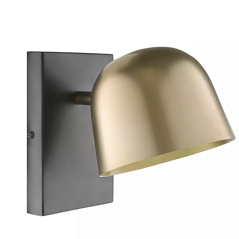 Бра с наклонным плафоном в сочетании золотистого и чёрного цвета Sconce with Sloping Shade Золотой Черный в Сочи | Loft Concept 