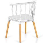 Пластиковый стул на ножках из массива бука Ferret Spiral White варинант исполнения - 6 | Loft Concept в Сочи