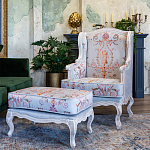 Кресло из массива бука серое с растительным орнаментом Raffael Floral Grey Armchair варинант исполнения - 10 | Loft Concept в Сочи