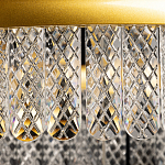 Люстра двухъярусная с золотого цвета и прозрачными подвесками Pettico варинант исполнения - 8 | Loft Concept в Сочи