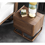 Прикроватный деревянный столик с 2-мя ящиками Moon Walnut Furniture варинант исполнения - 3 | Loft Concept в Сочи