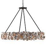 Люстра круглая с абажуром из устричных раковин Sea Ravens варинант исполнения - 3 | Loft Concept в Сочи