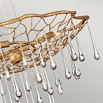 Люстра подвесная золотого цвета с металлическим сетчатым основанием и стеклянными каплевидными подвесками Hinkley варинант исполнения - 4 | Loft Concept в Сочи