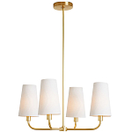 Люстра золотая с белыми тканевыми абажурами Coolness варинант исполнения - 2 | Loft Concept в Сочи