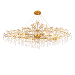 Люстра круглая подвесная с декором в виде ветвей и прозрачных подвесок из стекла в форме капель Droplet Chandelier варинант исполнения - 1 | Loft Concept в Сочи