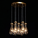 Люстра с 7-ю прозрачными плафонами из стекла в форме капли Lucid Rain  варинант исполнения - 3 | Loft Concept в Сочи