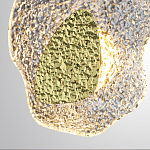 Бра с рельефным волнообразным стеклянным плафоном и вставкой из мрамора Liquid Stone варинант исполнения - 5 | Loft Concept в Сочи