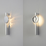 Бра с круглым зеркальным диском на прямоугольном соновании Reflection Circle Glow варинант исполнения - 3 | Loft Concept в Сочи