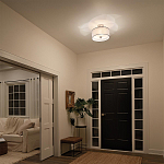 Потолочный светильник с двойным цилиндрическим плафоном из белого стекла и прозрачной органзы Kichler варинант исполнения - 10 | Loft Concept в Сочи