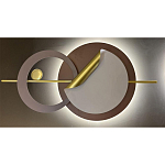 Бра круглое светодиодное в матовых оттенках коричневого и золотого цвета Kosmikos варинант исполнения - 1 | Loft Concept в Сочи