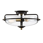 Потолочный светильник со стеклянным плафоном на изогнутых кронштейнах Quoizel  варинант исполнения - 4 | Loft Concept в Сочи