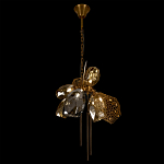 Люстра подвесная со стеклянными плафонами из дымчатого и золотистого с тремя вертикальными подвесками Gilded Mirage  варинант исполнения - 6 | Loft Concept в Сочи