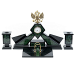 Настольный письменный набор из нефрита Герб России Dignity варинант исполнения - 1 | Loft Concept в Сочи