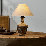 Настольная лампа с керамическим фактурным основанием и тканевым абажуром Eastern Tale варинант исполнения - 5 | Loft Concept в Сочи