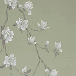 Обои ручная роспись Magnolia Canopy Colourway SC-287 on Aquamarine slub silk варинант исполнения - 2 | Loft Concept в Сочи