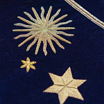 Обои с вышивкой ручной работы Cosmos Original colourway on velvet варинант исполнения - 3 | Loft Concept в Сочи