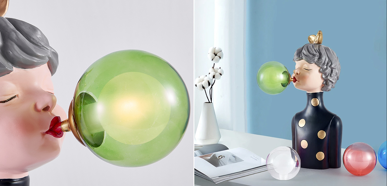 Настольная лампа Bubble Gum Table Lamp green Настольная лампа Bubble Gum Table Lamp green - Loft-Concept в Сочи