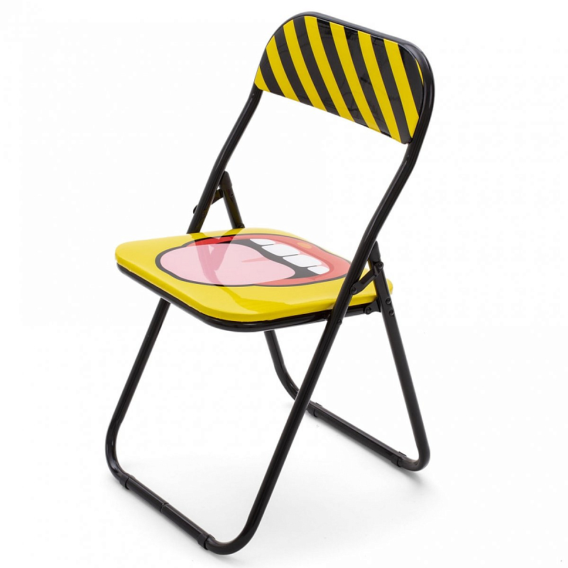 Стул Seletti Folding Chair Tongue Желтый Черный в Сочи | Loft Concept 