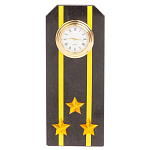 Часы подарочные настольные в виде погона ВМФ из натурального камня Змеевик Military Clock варинант исполнения - 6 | Loft Concept в Сочи