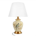 Настольная лампа бежевая с изображением птиц Slip Away варинант исполнения - 1 | Loft Concept в Сочи