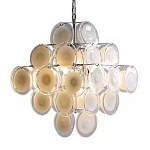 Люстра  с каскадом из круглых декоративных элементов  White Clear Glass Chandelier варинант исполнения - 6 | Loft Concept в Сочи