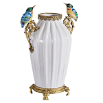 Ваза белого цвета из фарфора с птичкми White Garden варинант исполнения - 2 | Loft Concept в Сочи