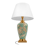 Настольная лампа бирюзовая с цветочным принтом Turquoise Flight варинант исполнения - 3 | Loft Concept в Сочи