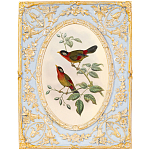 Декоративный постер с изображением птиц в раме с рельефным растительным узором Blooming Birds Poster варинант исполнения - 7 | Loft Concept в Сочи