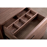 Прикроватный столик деревянный с 2-мя ящиками Moon Walnut Furniture варинант исполнения - 3 | Loft Concept в Сочи
