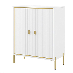 Тумба белая с двумя дверками и полками Antique Order