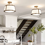 Потолочный светильник со светлым текстильным абажуром Hinkley варинант исполнения - 10 | Loft Concept в Сочи