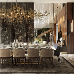 Подвесная люстра в виде ветвей деревьев золотого цвета с прозрачными подвесками-каплями 10 и 14 ламп Droplet Chandelier варинант исполнения - 7 | Loft Concept в Сочи