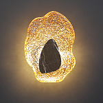 Бра с волнообразным стеклянным плафоном и вставкой из мрамора Liquid Stone варинант исполнения - 9 | Loft Concept в Сочи