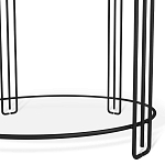 Стол журнальный круглый со столешницей из стекла Gold and Black Marble варинант исполнения - 4 | Loft Concept в Сочи