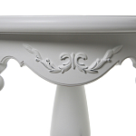 Стол приставной круглый белого цвета из массива бука с легкими потертостями White Provence варинант исполнения - 2 | Loft Concept в Сочи