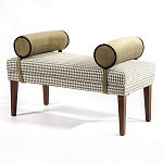 Банкетка Banquette PIED DE POULE с принтом гусиная лапка и бежевыми подлокотниками  варинант исполнения - 2 | Loft Concept в Сочи