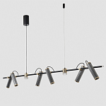 Люстра с 8-ю цилиндрическими плафонами на магнитном креплении и черным металлическим основанием Bronze Concert варинант исполнения - 2 | Loft Concept в Сочи