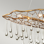 Люстра подвесная золотого цвета с металлическим сетчатым основанием и стеклянными каплевидными подвесками Hinkley варинант исполнения - 10 | Loft Concept в Сочи